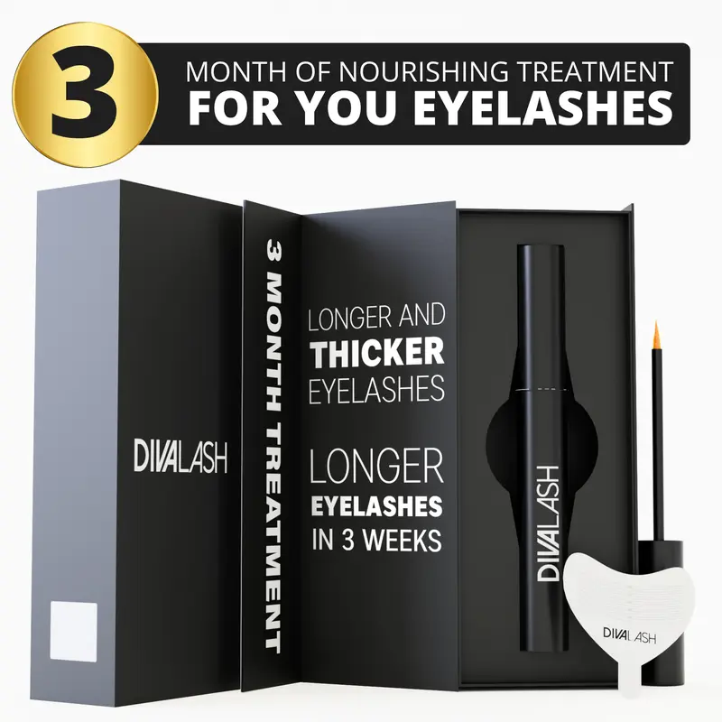 Divalash Lash Growth Serum – Longer, Thicker & Healthier Eyelashes, Natural Lash Growth Peptides, 4.2 mL, Visible Results in 3-6 Weeks