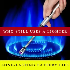 Lighter, electric lighter, rechargeable C-type lighter, arc lighter with LED battery display screen, flameless long candle lighter, barbecue camping special, Christmas gift, gift for friends
