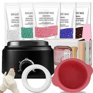 Waxing Kit for Women Men Digital Wax Full Body Hair Removal Hard Wax marmer with 500G Wax Beans for Home, Salon and Beginners