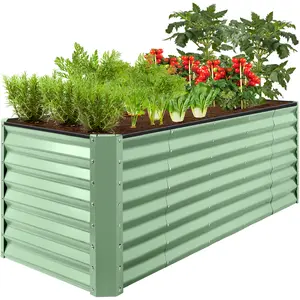 Best Choice Products 8x2x2ft Outdoor Metal Raised Garden Bed, Planter Box for Vegetables, Flowers, Herbs