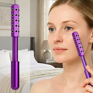 [mothersdaygift] Professional Germanium Facial Roller with High Frequency Therapy – For Firming Skin, Reducing Wrinkles & Lymphatic Drainage | Rechargeable Purple Beauty Device | Dermatologist-Tested