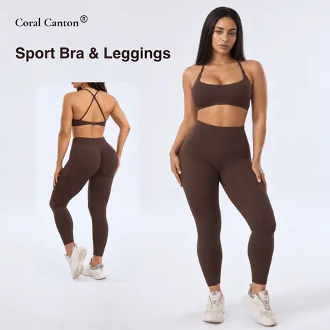 Coral Canton Seamless sports Bra & Leggings Set SummerVibes, Athleisure Wear, Fitness Sport Outfits haul
