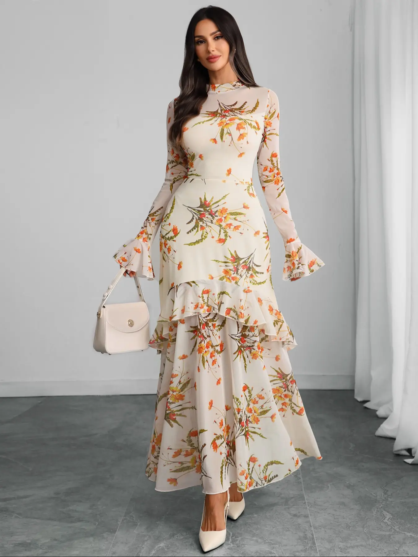 Women's Floral-Print Fitted Dress, Elegant Vintage Gothic Flared Long Sleeve Dress for Party Holiday Wedding Guest, Ladies' Clothes for All Seasons - TikTok Shop Women's Floral-Print Fitted Dress, Elegant Vintage Gothic Flared Long Sleeve Dress for Party Holiday Wedding Guest, Ladies' Clothes for All Seasons - TikTok Shop