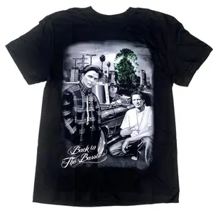 Menswear T-shirt Back In The Barrio Vatos Locos 100% Cotton Black Short Sleeve Casual Top