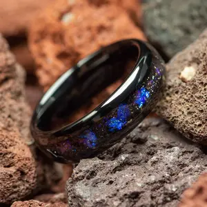 Sandstone Nebula Men's / Women's Black Tungsten Ring - 6mm