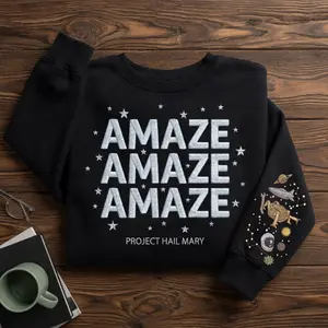 Embroidered Project Hail Mary Shirt, Amaze Rocky Inspired Crewneck, Sci-Fi Book Lover, Andy Weir, Nerdy Bookish Shirt, Gift For Book Lover