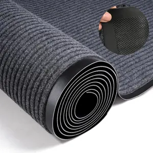 3 x 10 FT Commercial Runner Rug, Floor Mat Area Rugs with Non-Slip PVC Backing Indoor Outdoor Hallway Carpet Runner for Kitchen Balconies Living Room Dining Room Decks Patio - Gray