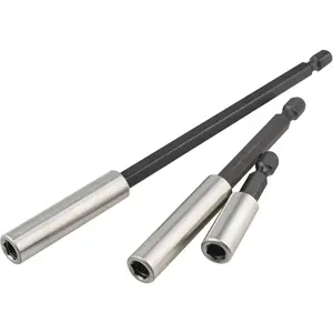 Magnetic Bit Holder with Retaining Ring 3-Piece Set 2 4 6-inch Extensions for Versatile DIY Projects High-Quality Tools