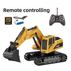 Excavator Toy 1 Rechargeable Battery RC Truck 7 Channel 4WD with Lights and Sounds Remote Control Crawler