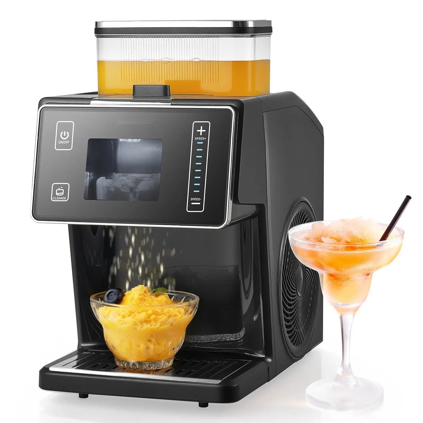 Snowflake Ice Machine For Home Use And Gatherings, 44 Lbs/24 H Snowflake Ice Maker With Stainless Steel Blade, Ice Shaver, Electric Snow Cone Maker, 0.2 Gallon Tank, 60 Second Pre-Cooling, Compact Countertop Kitchen Appliance