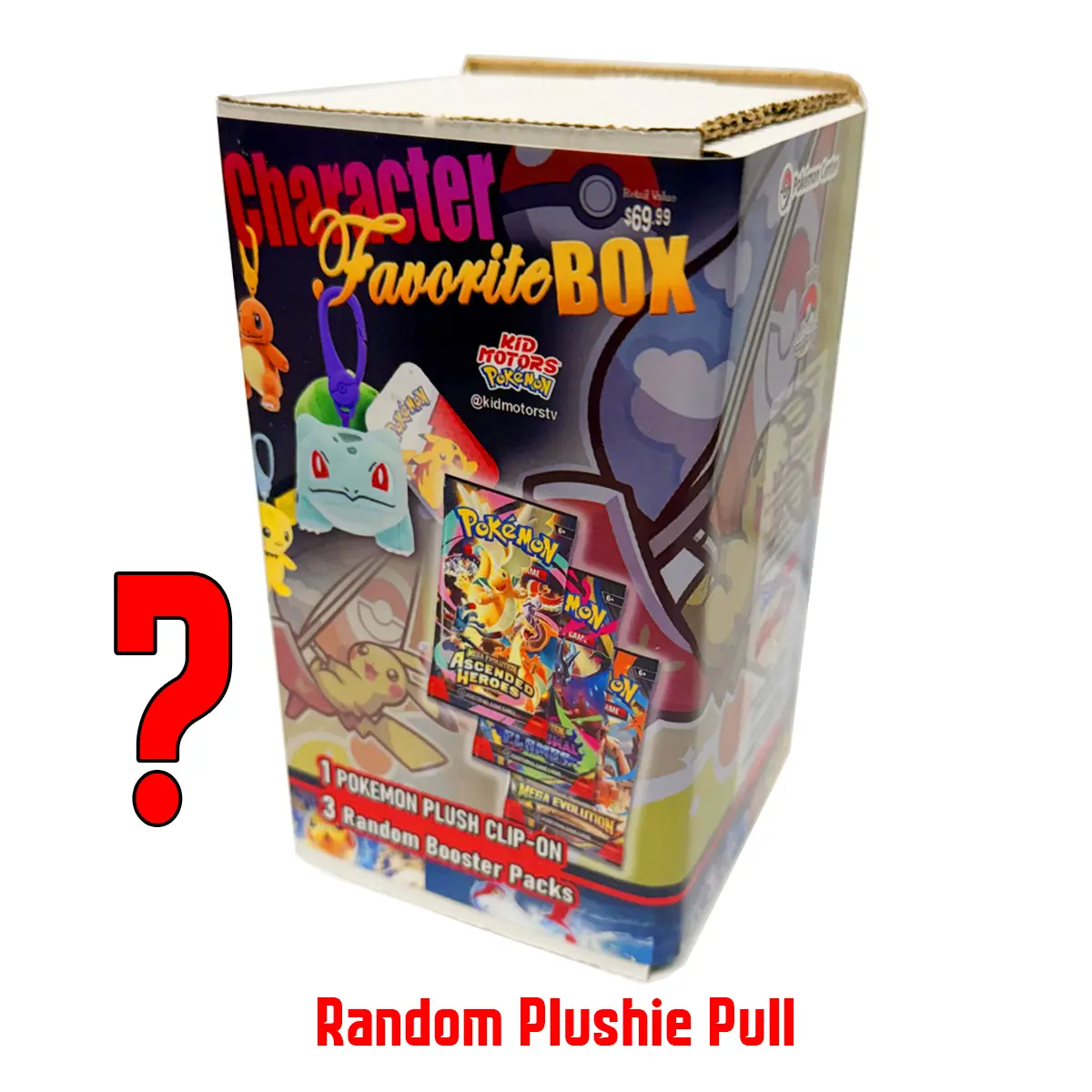 Character Favorite Box 1 Plushie + 3 Pokemon Packs