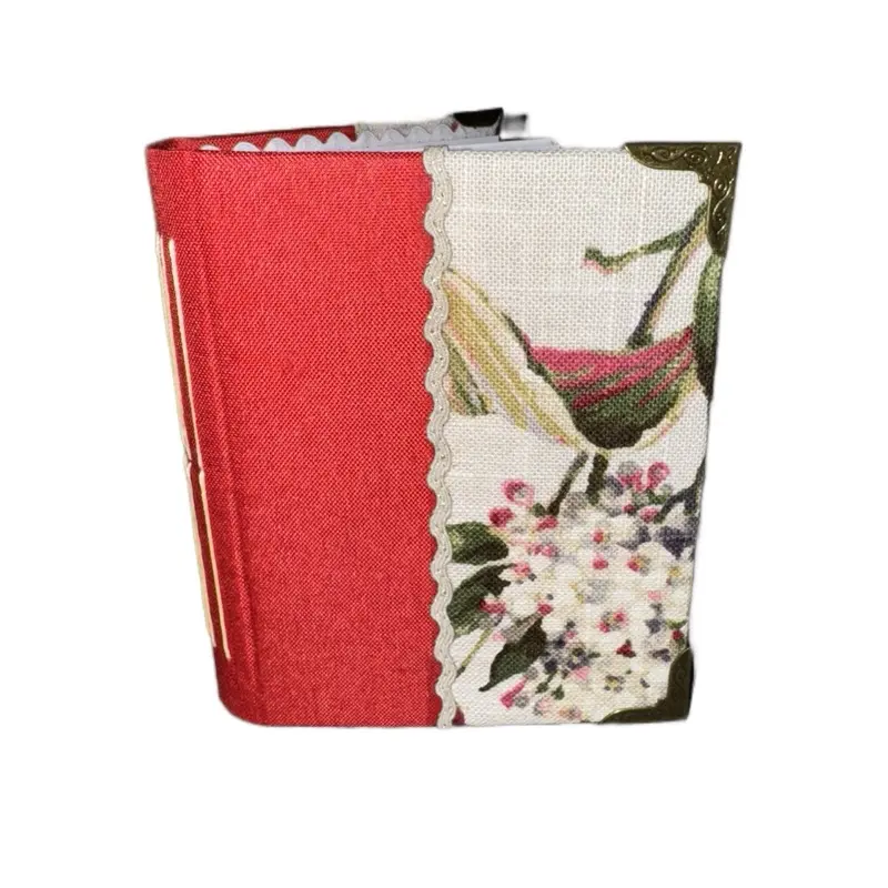 Journal Book - Red & White Floral Design, Ideal for Writing and Organization