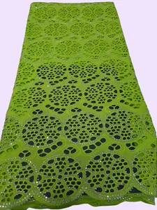 Elegant African Fabric Swiss Dry Lace 5 Yards with Million Stones Embellishment for Special Occasions and Versatile Use
