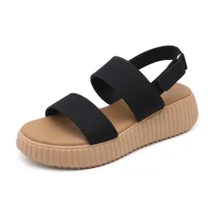 Women's Platform Wedge Sandals Comfortable Open Toe Ankle Strap Summer Beach Footbed Sandals Footwear Walking Shoes