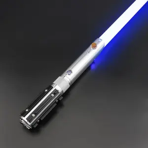 SUPERNEOX Anakin Baselit RGB Lightsaber with 12 color-changing, 16 sound effects, smooth swing, motion control, durable aluminum hilt, detachable polycarbonate blade. A budget-friendly RGB saber for heavy dueling, cosplay, and role-play fun
