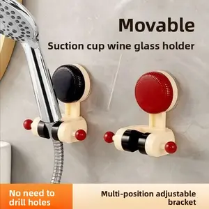 Suction Cup Shower Head Holder - No-Drill Installation for Home Bathroom and Children's Movable Adjustable Base Accessories
