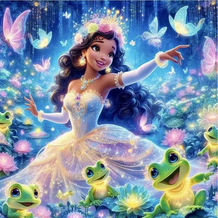5D DIY Full Drill Round Diamond Painting - Diamond Art Kit DIY Kits Fairies, Frogs, Butterflies Mosaic, Canvas - DIY Decor, Home Wall Art, Suitable for Halloween and Christmas, Birthday and Anniversary Gifts, Handicraft