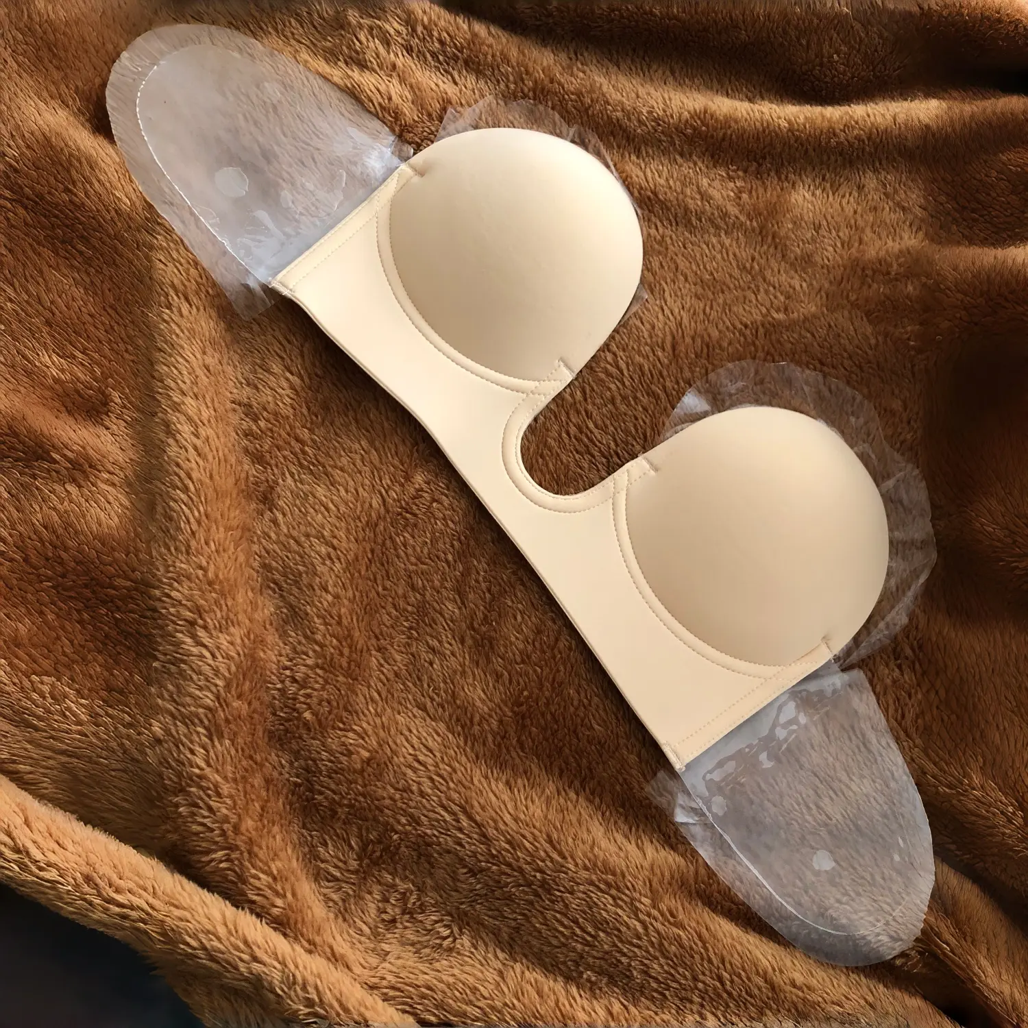 SPYROSE Women's Seamless Sticky Push Up Bra - Minimalist, Comfortable Deep V, Padded Underwire Cups, Low Open SPYROSE Women's Seamless Sticky Push Up Bra - Minimalist, Comfortable Deep V, Padded Underwire Cups, Low Open