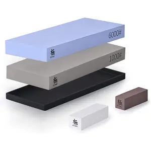 Sharpening Stone Whetstone Kit, Knife Sharpening Set with 1000 & 6000 Grit Knife Sharpener Stones, Japanese Whetstone Bundle with Nonslip Mat Rust Remover Flattening Stone