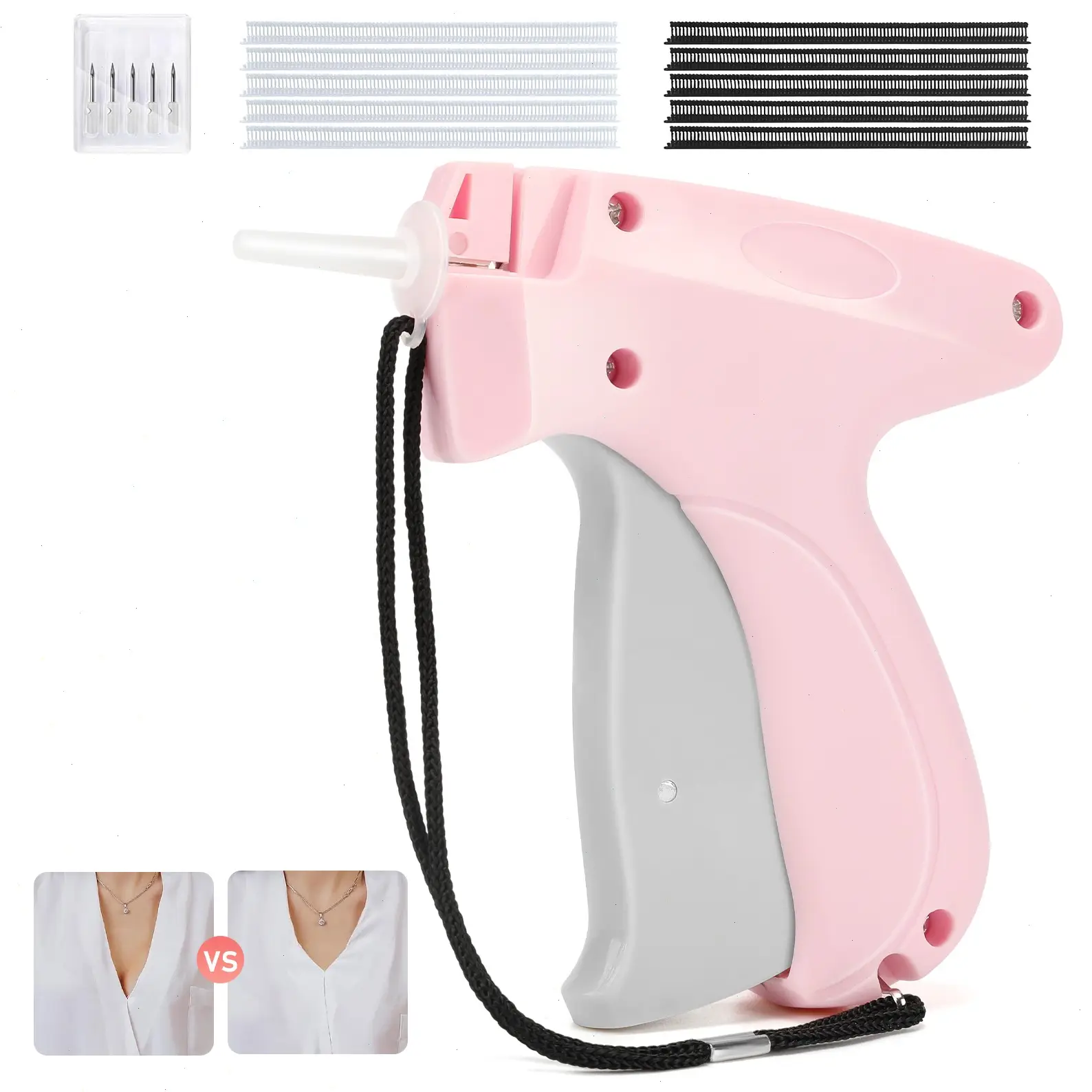 Fine Stitch Gun for Clothes, Quick Clothing Fixer, Tagging Gun for Clothing, Quilting Hemming Tools Quick Stitch Sewing Gun,with 5 Fine Needles 500 Bl