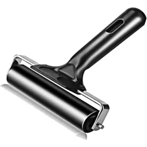 4 Inch Professional Rubber Roller with Comfort Grip Handle - Stainless Steel Core Printmaking Tool for Art Printing, Craft Creation, Gluing, Floor Installation & Marine Applications
