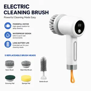5-in-1 Electric Spin Scrubber Cordless Cleaning Brush for Bathroom, Kitchen & Tile – Powerful Handheld Cleaner fathersdaygift