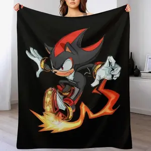 Shadow the Hedgehog Fiery Throw Blanket Sonic Series Inspired Ultra Soft Plush Winter Warmth Unisex for Kids Adults Home Essential Fan Exclusive Merch Cool Aura