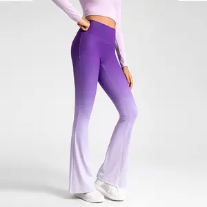 Trackpants Flared Yoga Pants for Women High Waist Hip-lifting Fitness Pants Outdoor Running Training Sports Pants Flared Pants Bare Sensation Tight Pants Fathersdaygift