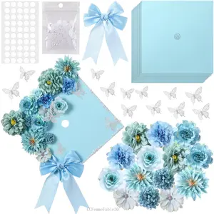 Graduation Cap Decoration Kit Class of 2026 - 41 Pcs Grad Cap with Artificial Flower Bow, Grad Cap Topper Ideas, Cute Ceremony Photo Ready for Grad Party Photoshoot Teachers Parents Gifts for Daughter Son Craft Art Decor Grad GiftCCFemmeFable30