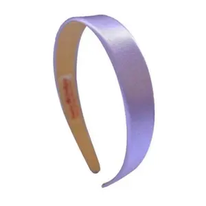 Lavender Satin Arch Headband with No-Slip Lining, 1 Inch Width