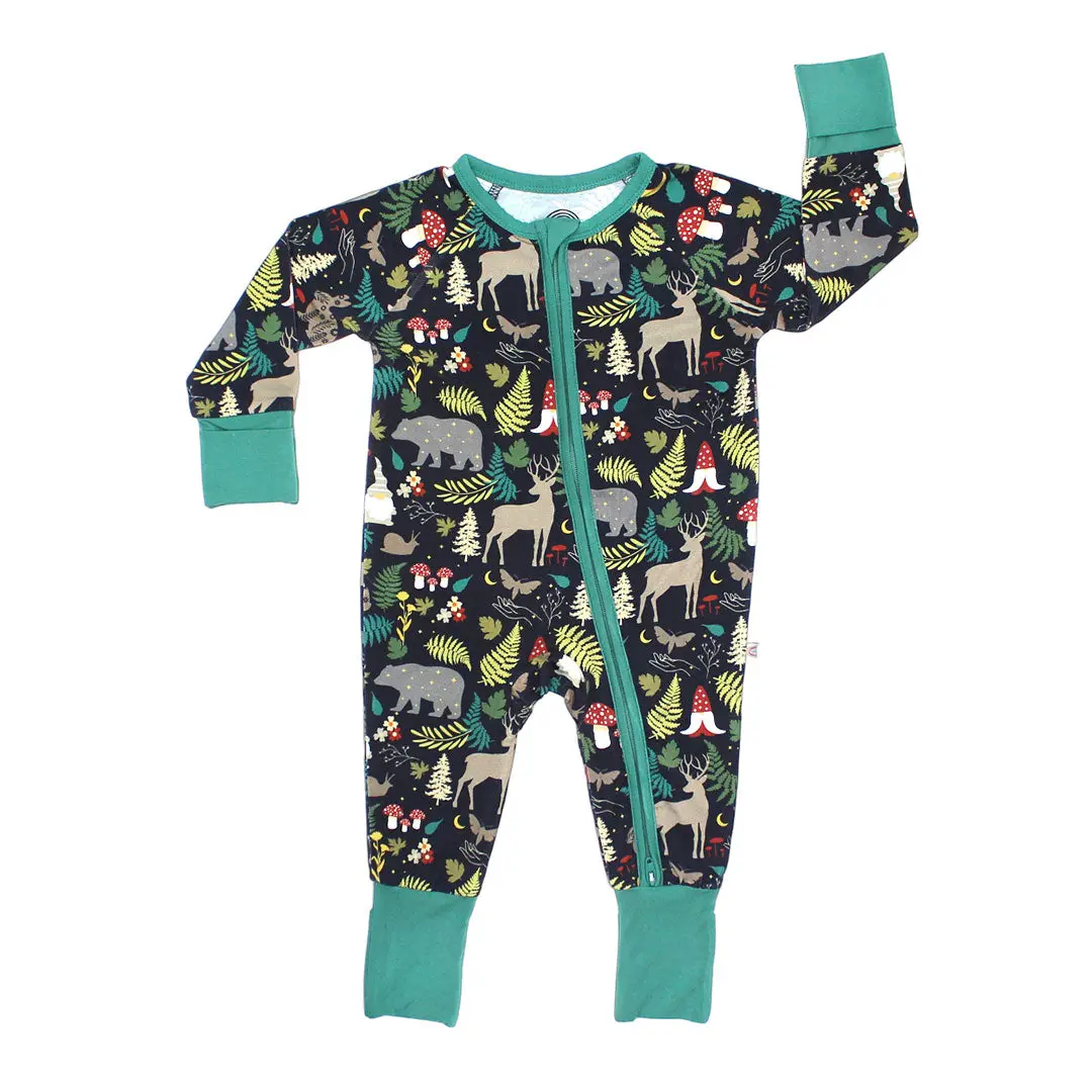 Night Forest Bamboo Convertible Baby Pajama