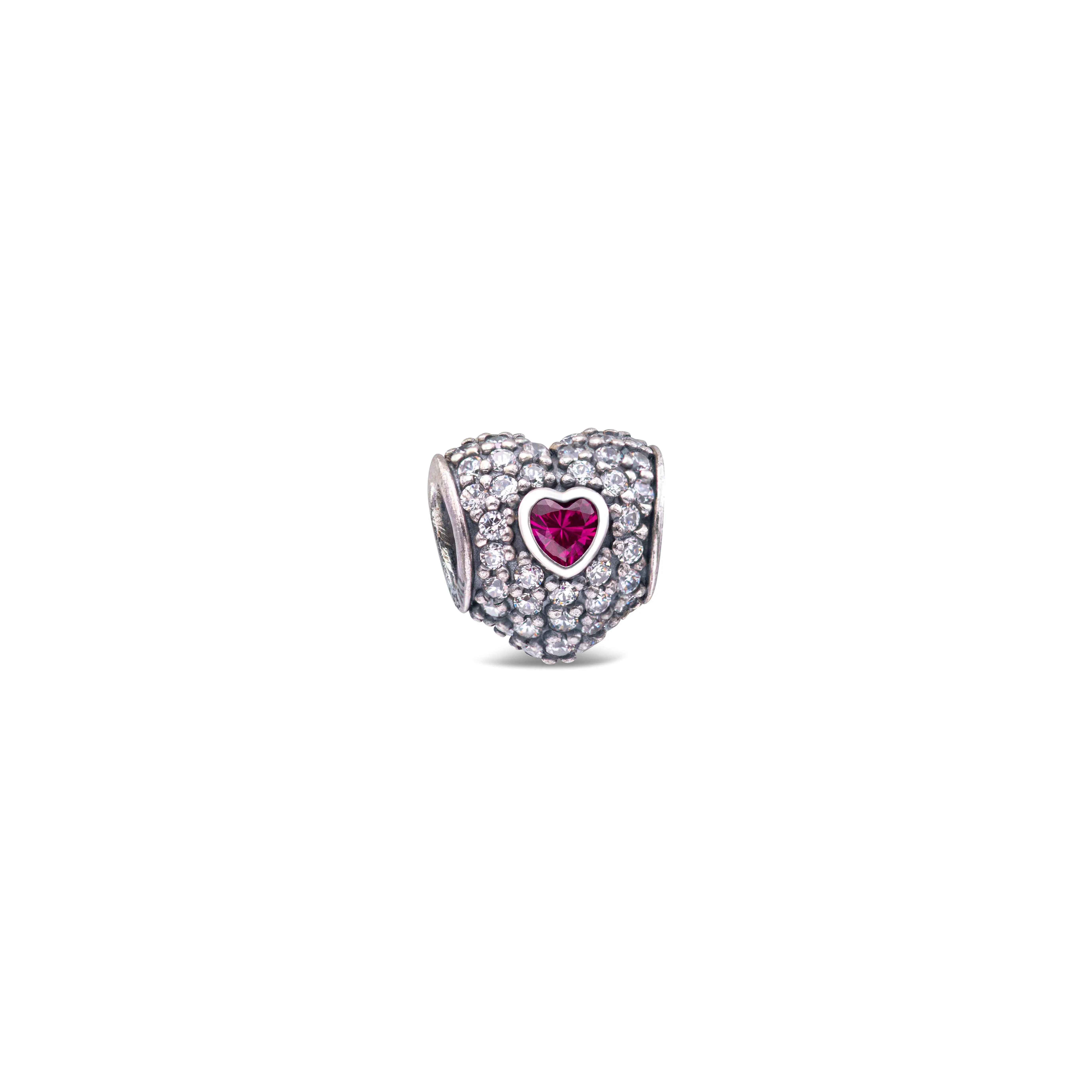 PANDORA In My Heart Charm - Clear CZ & Synthetic Ruby - 791168SRU