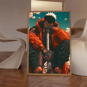 Chillin Black Dope Anime Poster, Berserk Afro Urban Culture Street Print, Ebonic Black Anime Wall Art