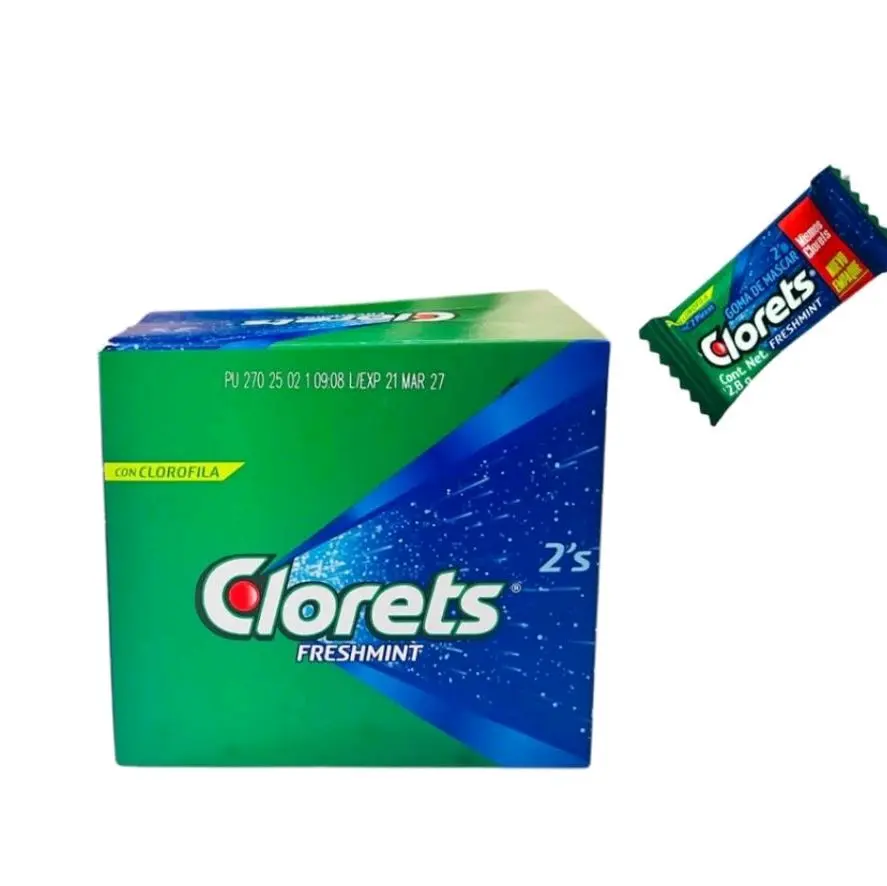 CLORETS AZUL SABOR FRESHMINT, 1 CAJA DE 60 UNIDADES.