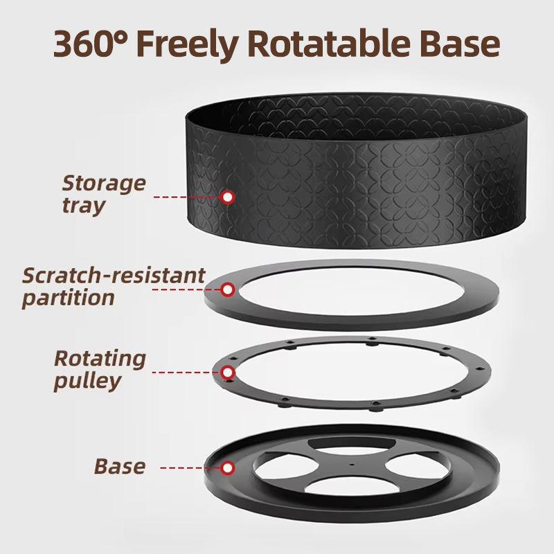 2-Tier Metal Lazy Susan Turntable - 360-Degree Rotatable Kitchen Organizer with Paper Towel Holder, Spice Jar, Condiment & Dish Drying Storage Rack for Countertops/Cabinets,space-saving organize,countertop storage 2-Tier Metal Lazy Susan Turntable - 360-Degree Rotatable Kitchen Organizer with Paper Towel Holder, Spice Jar, Condiment & Dish Drying Storage Rack for Countertops/Cabinets,space-saving organize,countertop storage