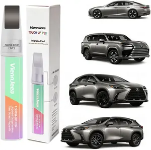 Upgraded Car Touch Up Paint for Lexus(Atomic Silver(J)) Upgraded rd Generation Car Paint Scratch Repair Kit Pen Tip and Brushin Scratch Repair with  Applicators and  Repair Papers
