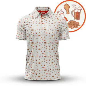 [SHIP FROM US] Wingin’ It Golf Polo Shirt – White Minimalist Polo, Casual Golf Shirt for Men, Clean Summer Outfit