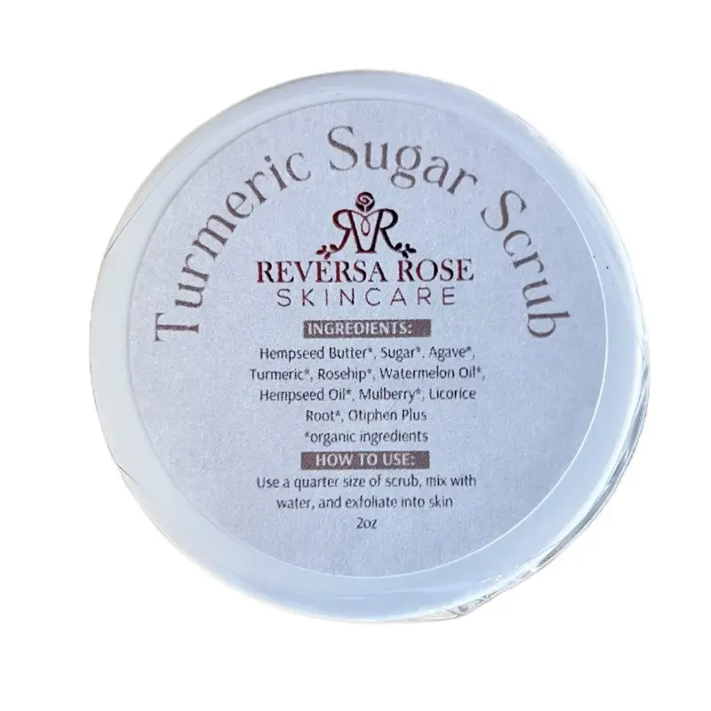 Turmeric Sugar Exfoliating Facial Scrub for a Youthful Glow - Skin Unevenness, Dark Spot Solution, and Skin Repair - Vitamin C