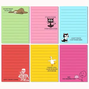 6pcs Funny Coworker Gifts - Sarcastic Office Sticky Notes with Witty Phrases & Passive-Aggressive Jokes, 10.16x7.62 cm Memo Pads (Bright Colors: Mint, Pink, Lime, Red, Yellow, Turquoise) for Workplace Pranks & Employee Funny Stickers