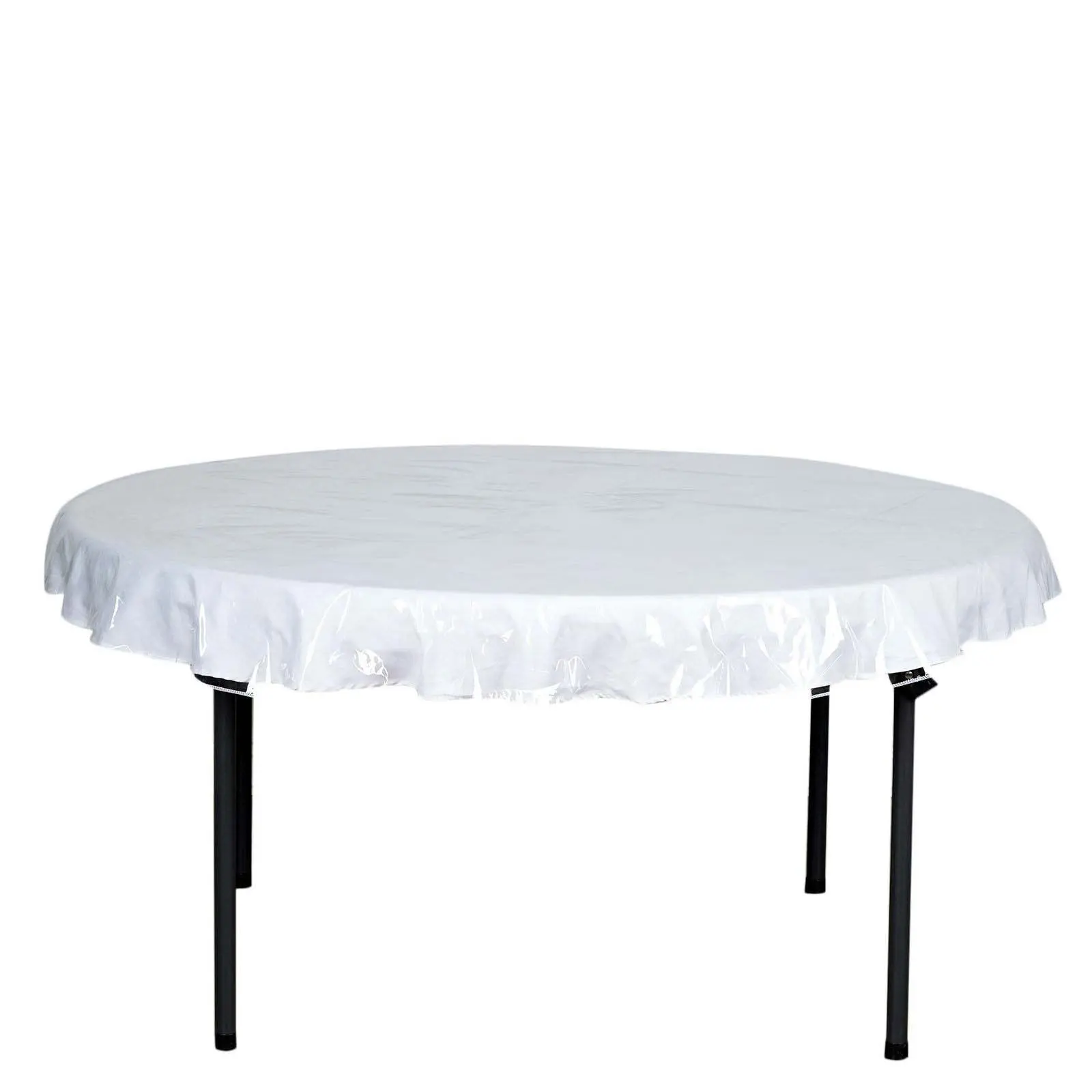Vinyl Tablecloth Clear Eco-Friendly Round - Reliable PVC Tablecloth 70" 10 Mil Thick