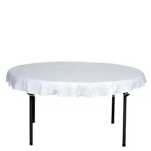 Vinyl Tablecloth Clear Eco-Friendly Round - Reliable PVC Tablecloth 70" 10 Mil Thick
