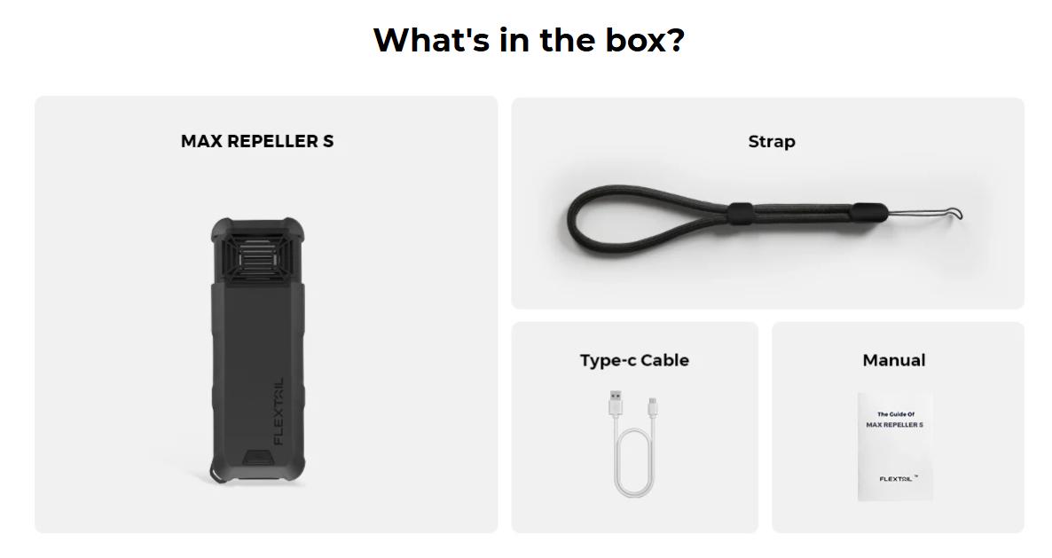 FLEXTAIL MAX Repeller S - Portable Electric Mosquito Repeller, 30ft Protection, 329°F Efficient Heating, Ideal for Camping, Backpacking, Patios (Repellent Pads Not Included)