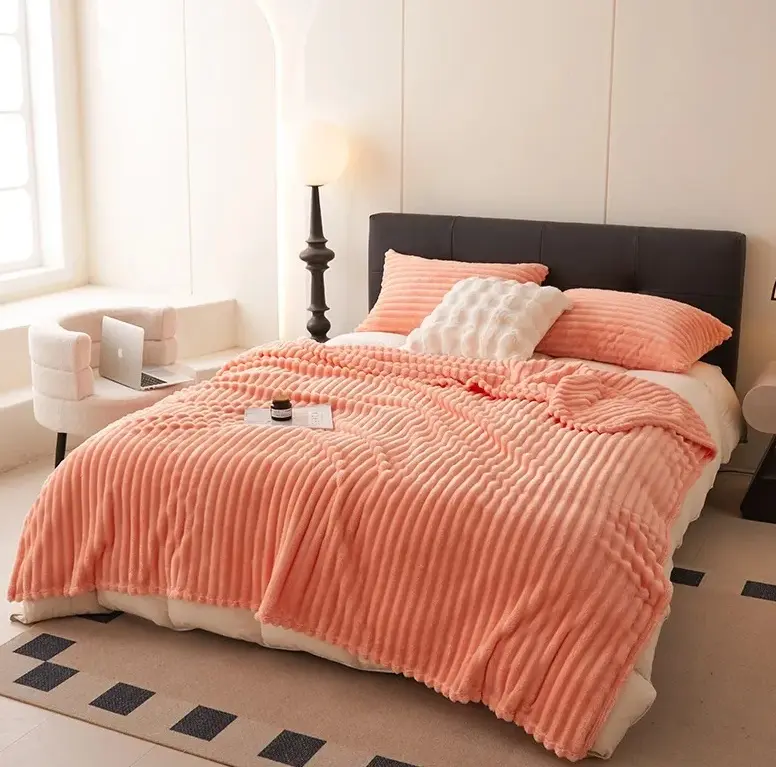 Velvet Peach Blanket for Lounging