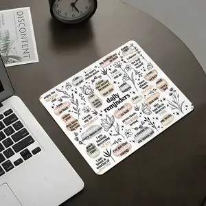 Bold Inspirational Quote Gaming Mouse Pad, Floral Design Desktop Decorative Protective Pad, Rubber Anti-slip Lockedge Work Pad, Small Size Suitable for Laptop, Desktop Computer Games, Work, Family