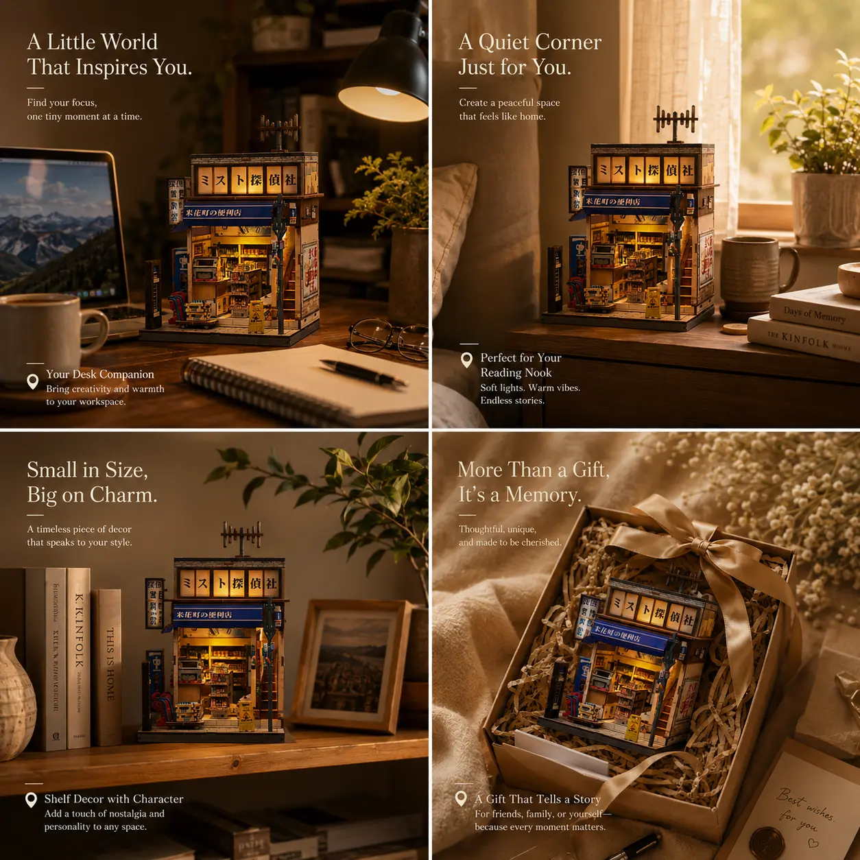 BOUN Prem★REVAMP THE UNDER STORY グッズセット② Beika-cho Convenience Store Book Nook, DIY Miniature House Kit, 3D