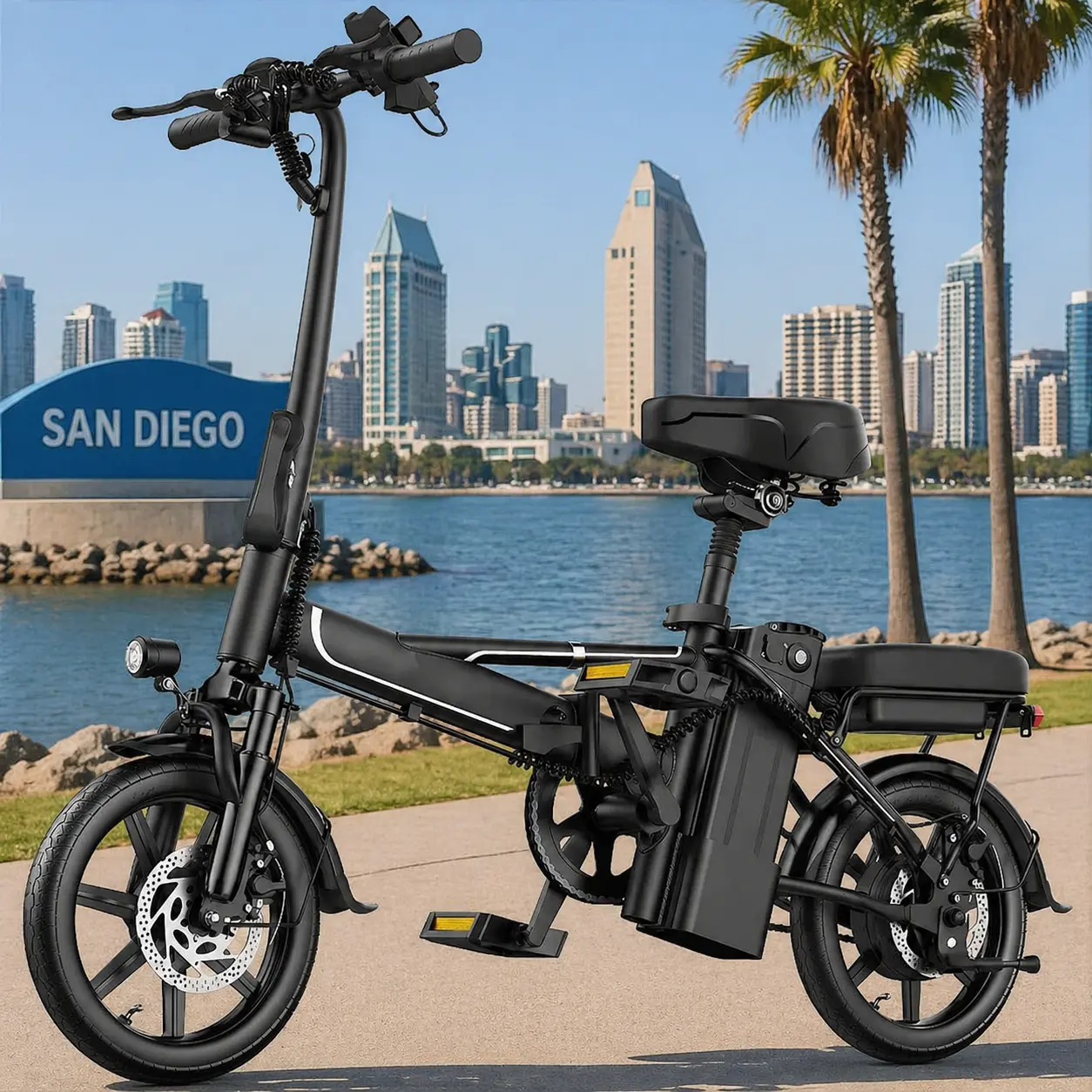 14" Mini E-Bike|500W(Peak 750W) Pure AluminumFrame|22Mph Top Speed |Up to 40 Miles Range Perfectfor Campus Commutes, Grocery Runs, or Leisure Rides NoMore Sweating - Electric Assist for Smooth Hills & LongDistances!.SummerWins,Father's Day Gife