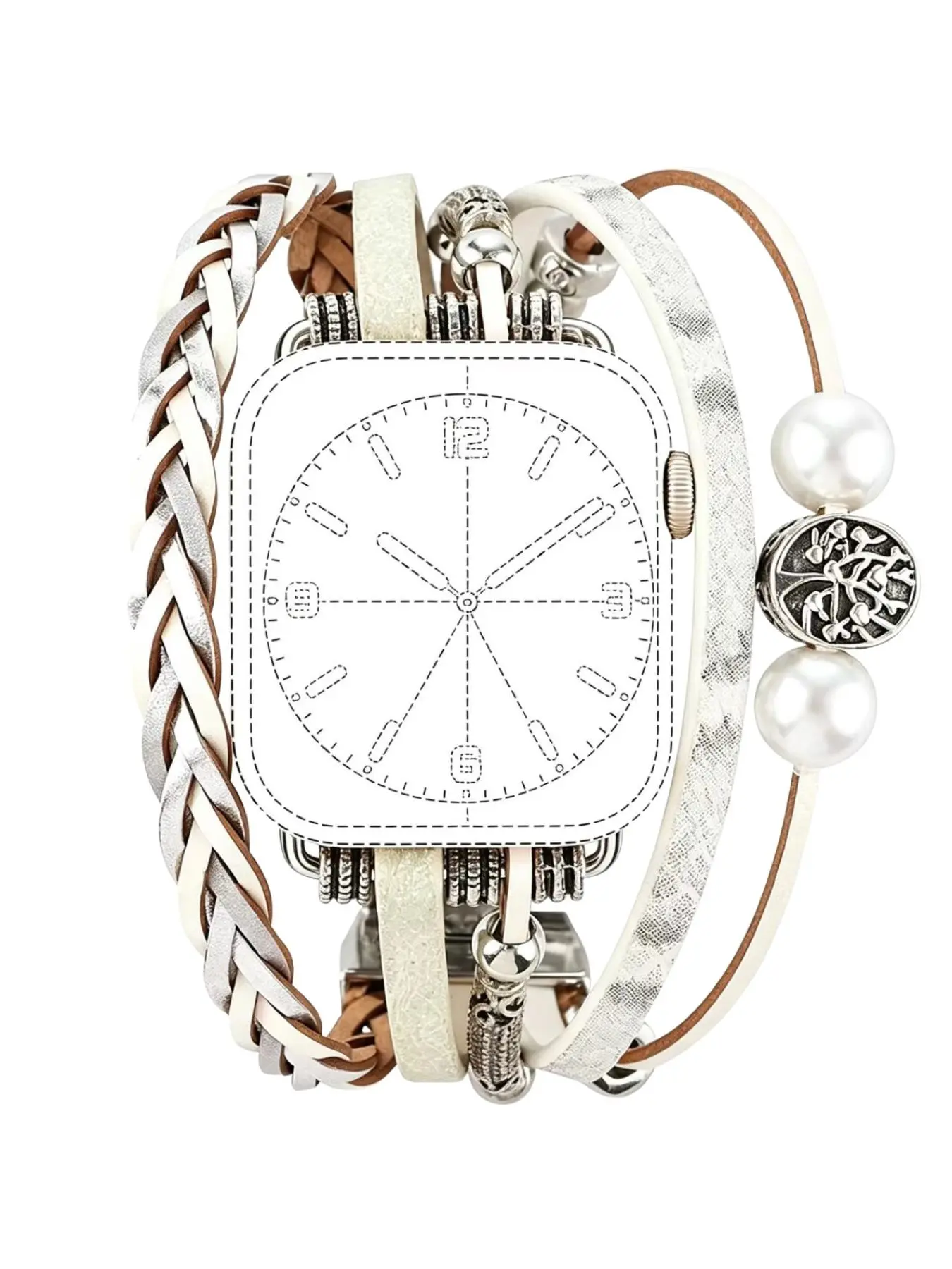 Handmade Vintage Braided PU Leather Apple Watch Band, Replacement Strap, Smartwatch Strap for Apple Watch Ultra 2 & Series 10-1, Fits 38/40/41mm/42/44/45/46/49mm, Smart Watch Accessories, Smart Watch Straps