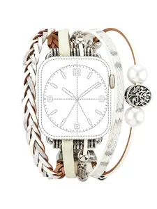 Handmade Vintage Braided PU Leather Apple Watch Band, Replacement Strap, Smartwatch Strap for Apple Watch Ultra 2 & Series 10-1, Fits 38/40/41mm/42/44/45/46/49mm, Smart Watch Straps