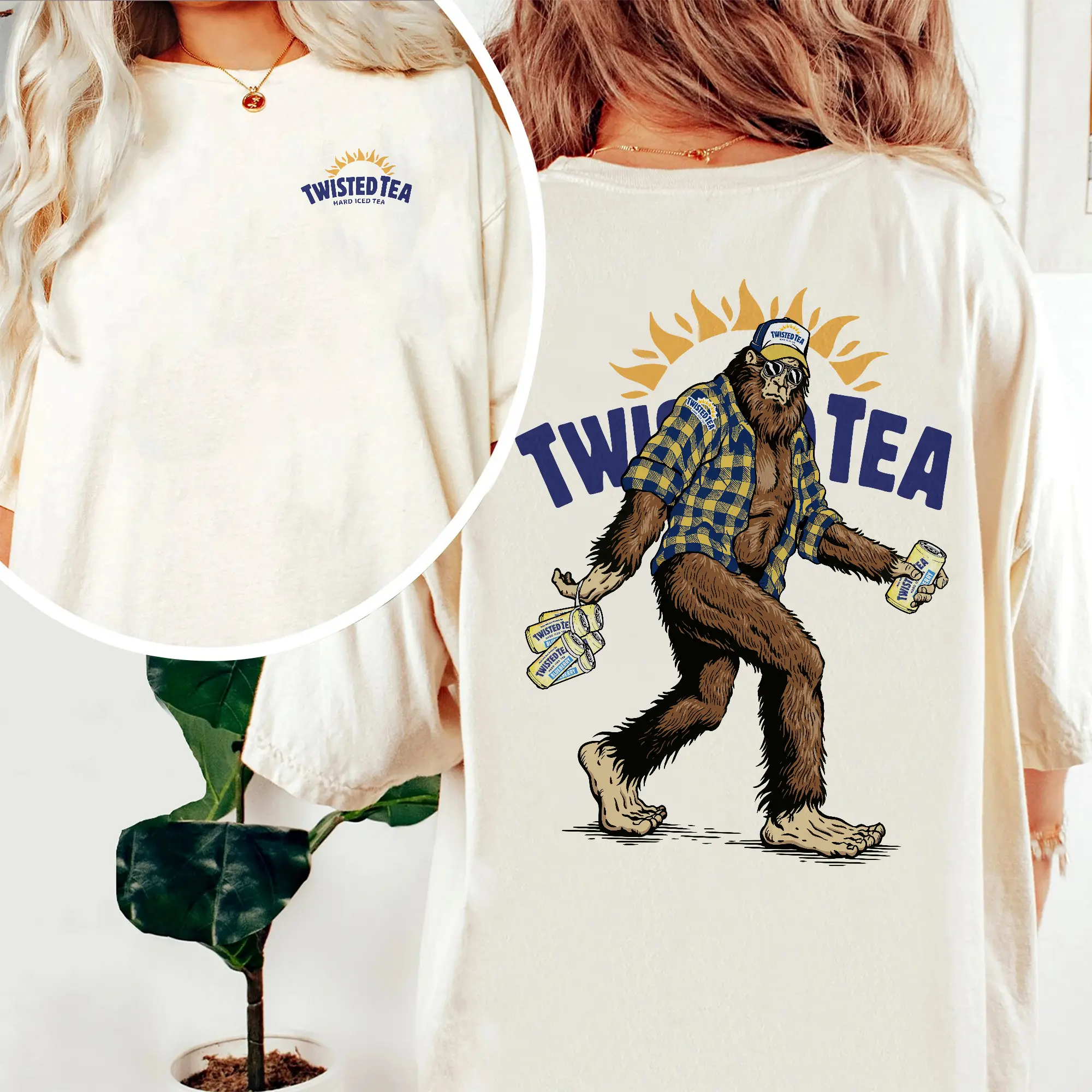 Bigfoot Twisted Tea  T-shirt Sweatshirt Hoodie Full Color Full Size New Design for Women Lady
