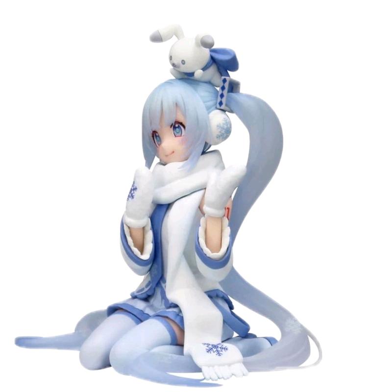 SNOW M1KU /SKYT0WN Miku Fan Figure with Blue Outfit and White Scarf for Home Decoration